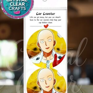 One Punchman  Car Coaster Set - Yellow